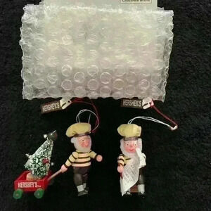 Vintage 1998 Set Kurt Adler Chocolate Santa Elf